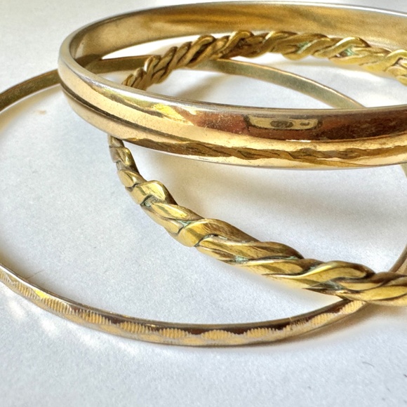 Brassy Bracelet Trio, 3 bangles - Picture 7 of 7